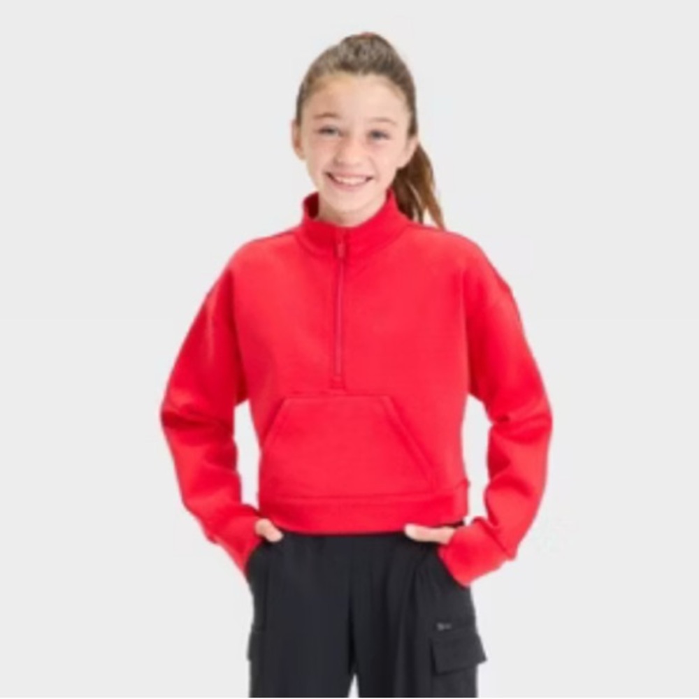 Girls XS 4/5 Airy Sleek 1/2 Zip Pullover Sweatshirt - All In Motion